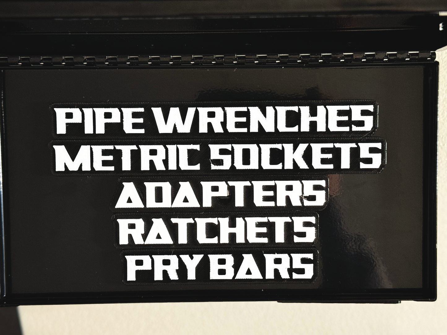 Magnetic Toolbox Labels – 3D Printed Tool Drawer labels – Garage & Shop Organization
