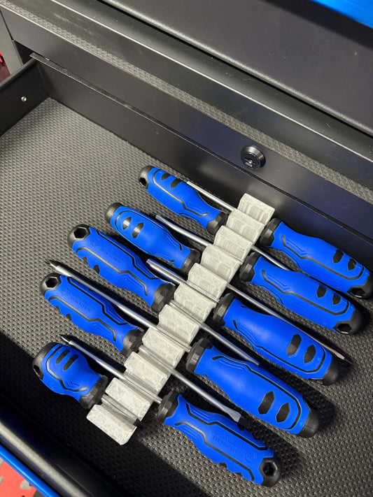 Screwdriver Organizer for Toolbox Drawers | Holds 10 Screwdrivers | Magnetic Tool Storage Tray