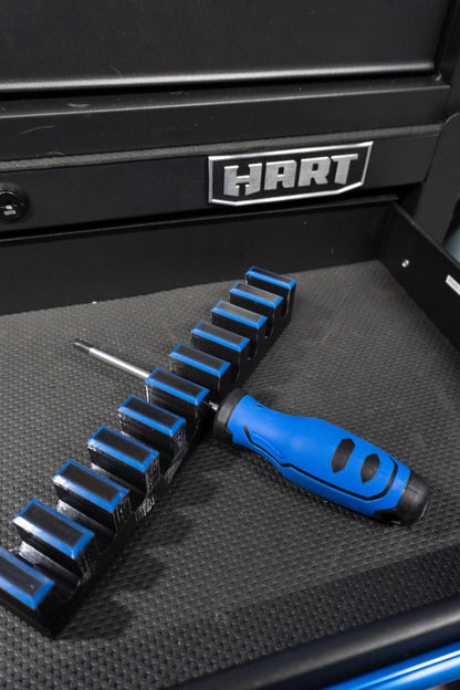 Magnetic Screwdriver Organizer | Two Tone |  Tool Storage, Holds 10