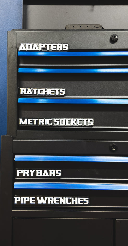 Magnetic Toolbox Labels – 3D Printed Tool Drawer labels – Garage & Shop Organization