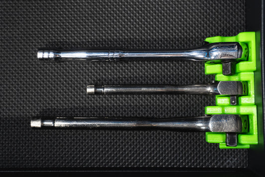 Ratchet Organizer for Toolbox (1/4, 3/8, 1/2) Modular and Magnetic | Ratchet Storage | Garage & Workshop Tool Organizer