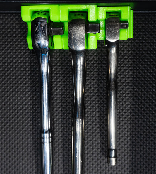 Ratchet Organizer for Toolbox (1/4, 3/8, 1/2) Modular and Magnetic | Ratchet Storage | Garage & Workshop Tool Organizer