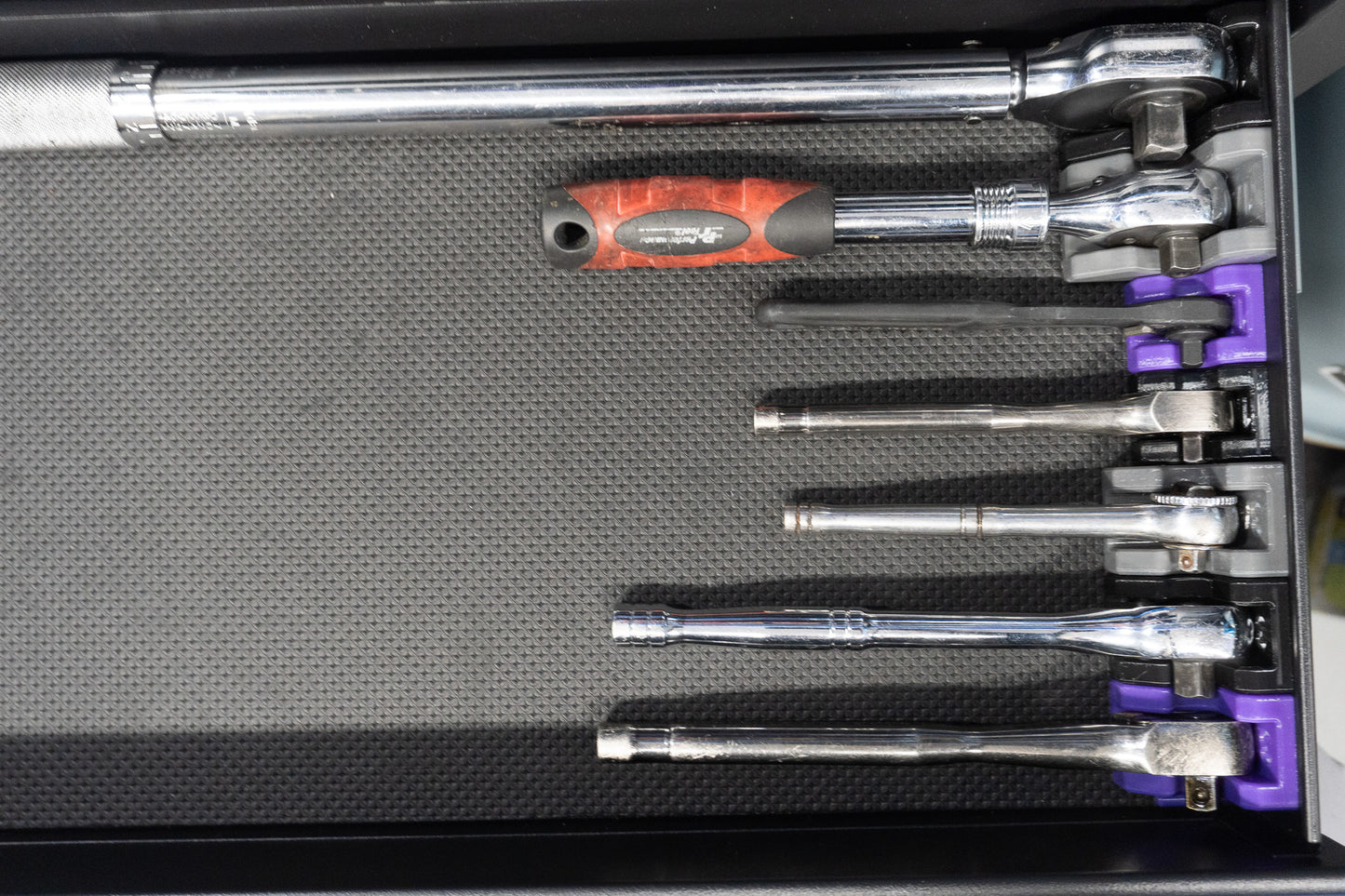Ratchet Organizer for Toolbox (1/4, 3/8, 1/2) Modular and Magnetic | Ratchet Storage | Garage & Workshop Tool Organizer