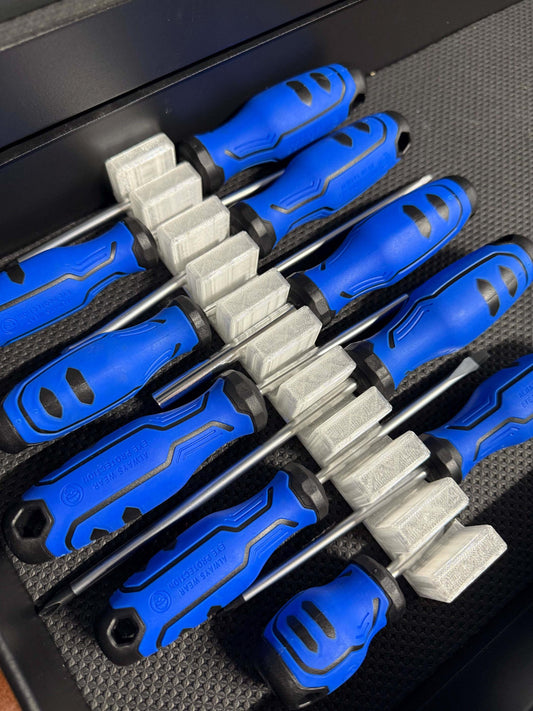 Screwdriver Organizer for Toolbox Drawers | Holds 10 Screwdrivers | Magnetic Tool Storage Tray