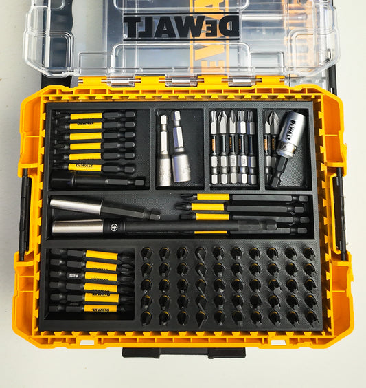Impact bit organizer insert for DEWALT Medium ToughCase (6 compartments + 50 bit)