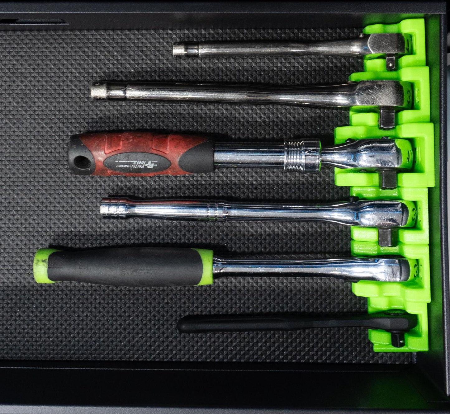 Ratchet Organizer for Toolbox (1/4, 3/8, 1/2) Modular and Magnetic | Ratchet Storage | Garage & Workshop Tool Organizer