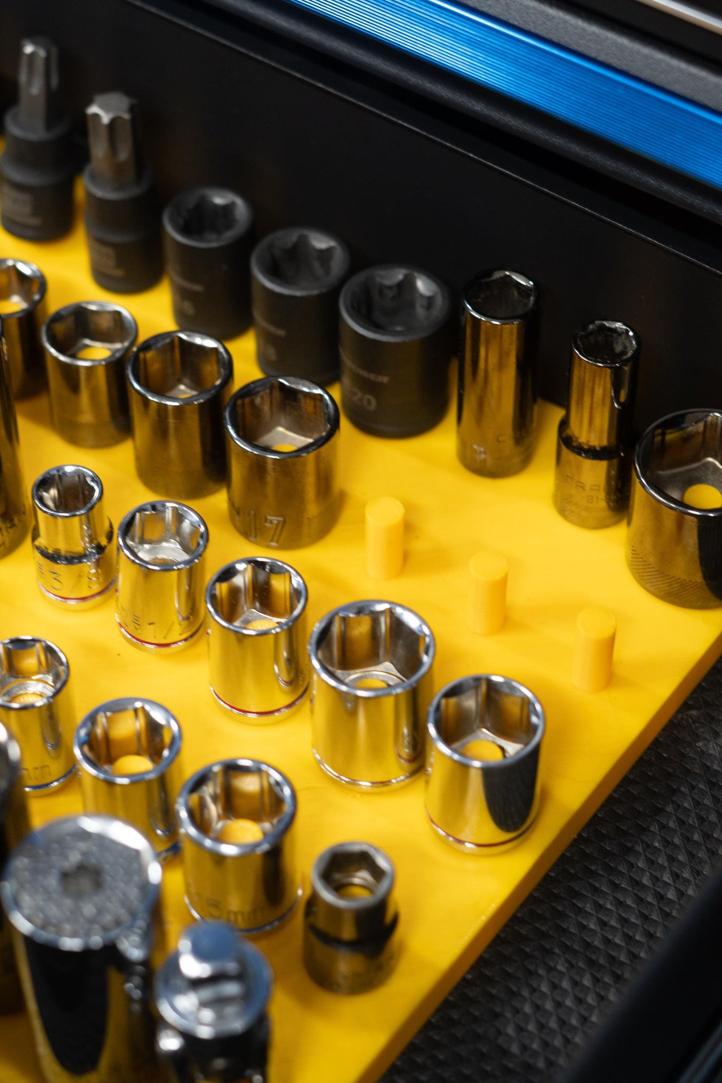 Socket Organizer Tray 3/8" – Holds 50 Sockets | Toolbox Drawer Storage | Socket holder |