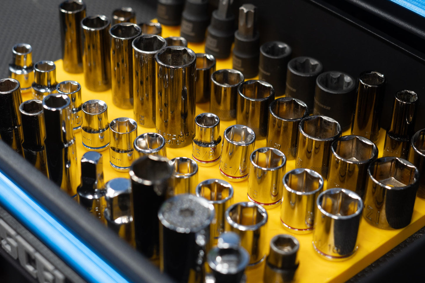 Socket Organizer Tray 3/8" – Holds 50 Sockets | Toolbox Drawer Storage | Socket holder |