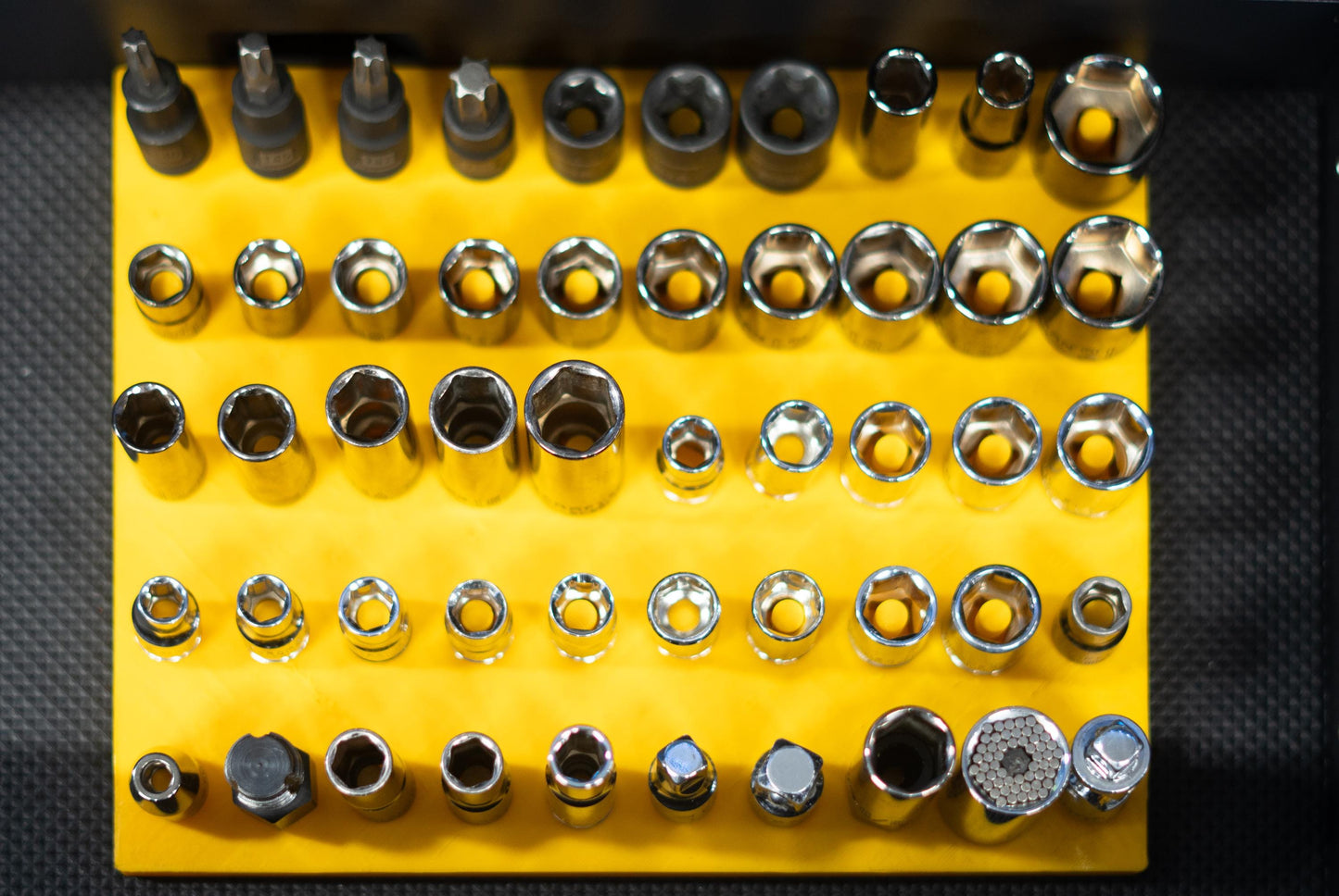 Socket Organizer Tray 3/8" – Holds 50 Sockets | Toolbox Drawer Storage | Socket holder |