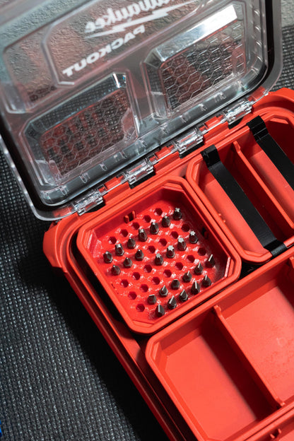 Packout Bin Hex Bit Organizer Holds 45 Bits | Packout Compatible Bit Holder | Toolbox Storage Insert