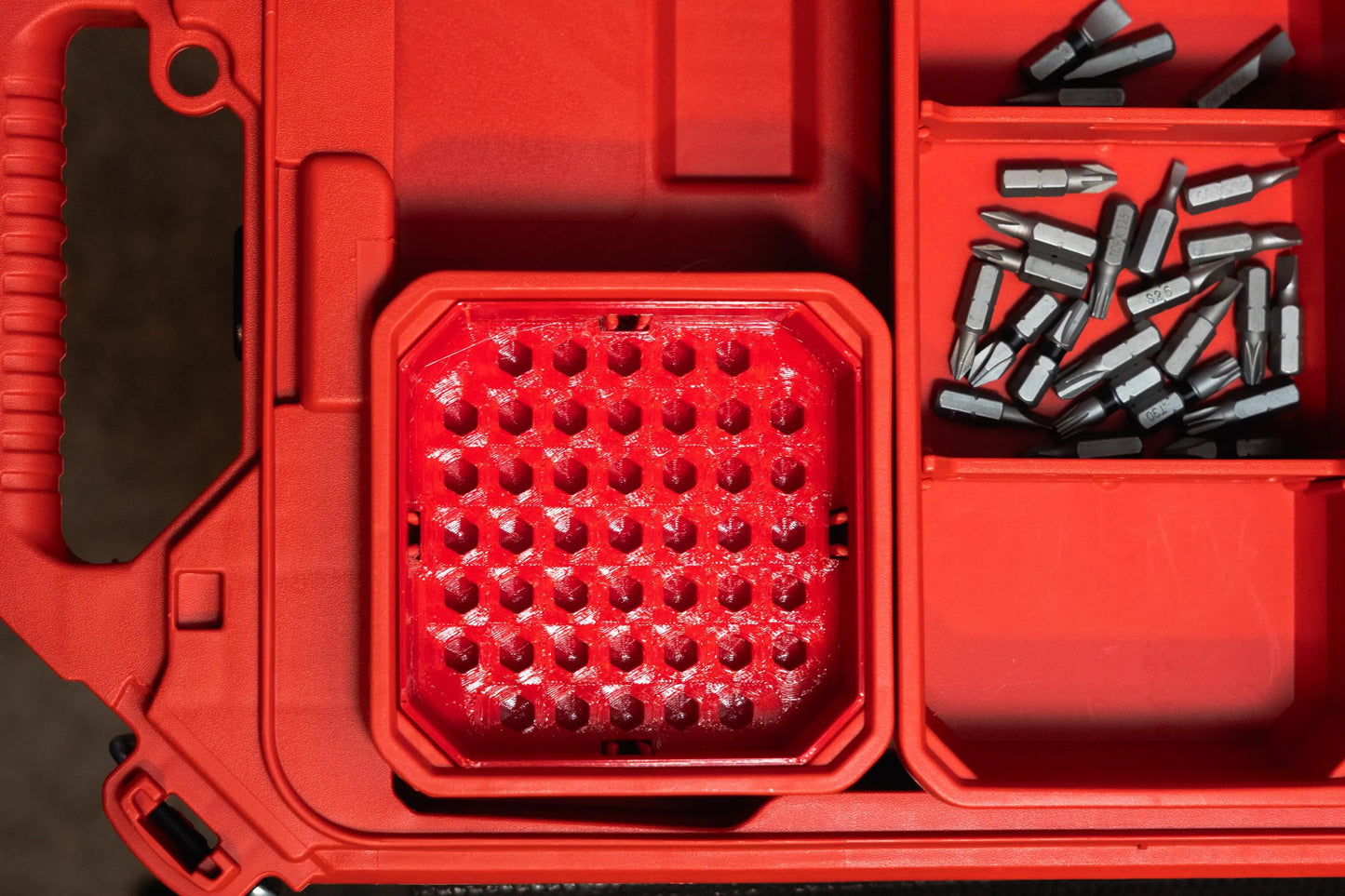 Packout Bin Hex Bit Organizer Holds 45 Bits | Packout Compatible Bit Holder | Toolbox Storage Insert