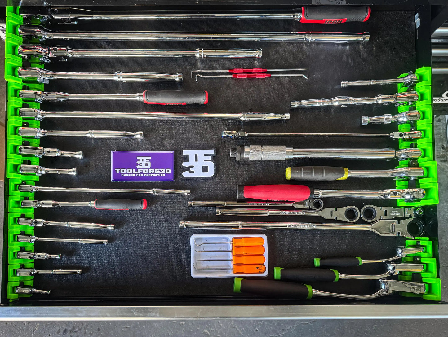 Ratchet Organizer for Toolbox (1/4, 3/8, 1/2) Modular and Magnetic | Ratchet Storage | Garage & Workshop Tool Organizer